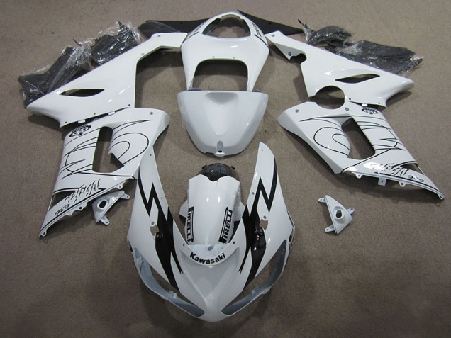 2005-2006 Weiß Ninja 636 Kawasaki ZX6R Motorrad Verkleidung 2005-2006 Weiß Ninja 636 Kawasaki ZX6R Motorrad Verkleidung