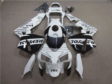 2005-2006 Weiß Schwarz Repsol Honda CBR600RR Motorrad Verkleidung