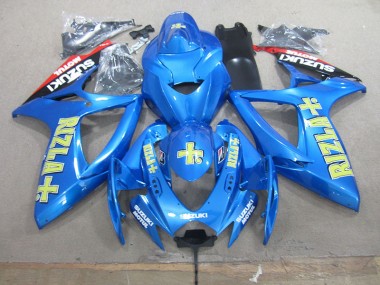 2006-2007 Blau Gelb Rizla Suzuki GSXR 750 Motorrad Verkleidungen