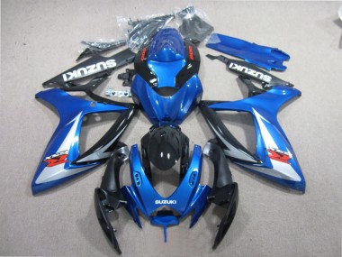 2006-2007 Blau Schwarz Weiß Suzuki GSXR 600 Motorrad Verkleidung