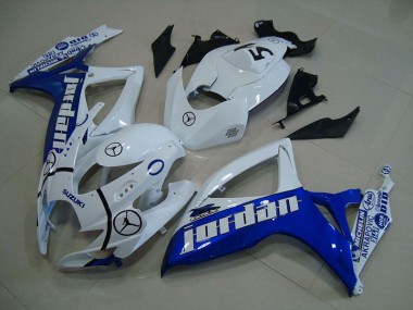 2006-2007 Blau Weiß Jordan Suzuki GSXR 750 Motorrad Verkleidung