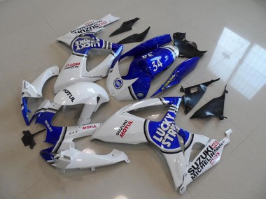 2006-2007 Blau Weiß Lucky Strike Motul 34 Suzuki GSXR 750 Motorrad Verkleidung