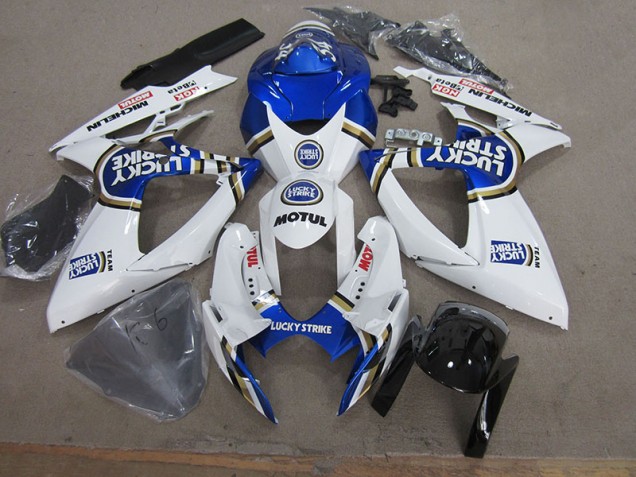 2006-2007 Blau Weiß Lucky Strike Motul Suzuki GSXR 750 Motorrad Verkleidung 2006-2007 Blau Weiß Lucky Strike Motul Suzuki GSXR 750 Motorrad Verkleidung