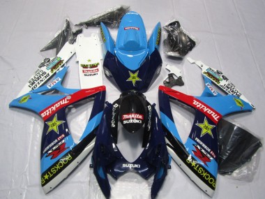 2006-2007 Blau Weiß Rockstar Makita Suzuki GSXR 600 Motorrad Verkleidung