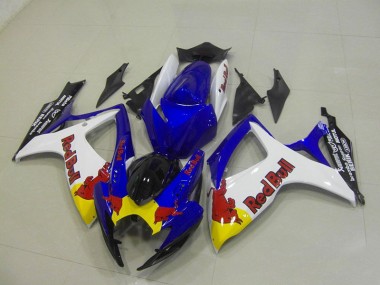 2006-2007 Blau Weiß Rot Bull Suzuki GSXR 750 Motorrad Verkleidung