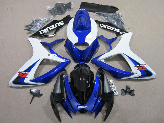 2006-2007 Blau Weiß Suzuki GSXR 600 Motorrad Verkleidungen 2006-2007 Blau Weiß Suzuki GSXR 600 Motorrad Verkleidungen