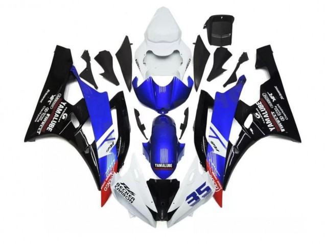 2006-2007 Blau Weiß Yamaha YZF R6 Motorrad Verkleidungen 2006-2007 Blau Weiß Yamaha YZF R6 Motorrad Verkleidungen