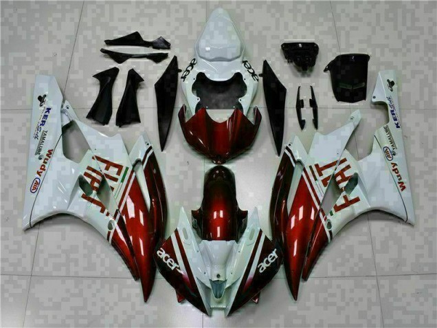 2006-2007 Braun Weiß Yamaha YZF R6 Motorrad Verkleidung 2006-2007 Braun Weiß Yamaha YZF R6 Motorrad Verkleidung