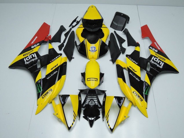 2006-2007 Gelb Schwarz Monster Yamaha YZF R6 Motorrad Verkleidung 2006-2007 Gelb Schwarz Monster Yamaha YZF R6 Motorrad Verkleidung