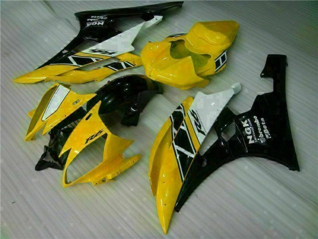 2006-2007 Gelb Schwarz Yamaha YZF R6 Motorrad Verkleidung 2006-2007 Gelb Schwarz Yamaha YZF R6 Motorrad Verkleidung