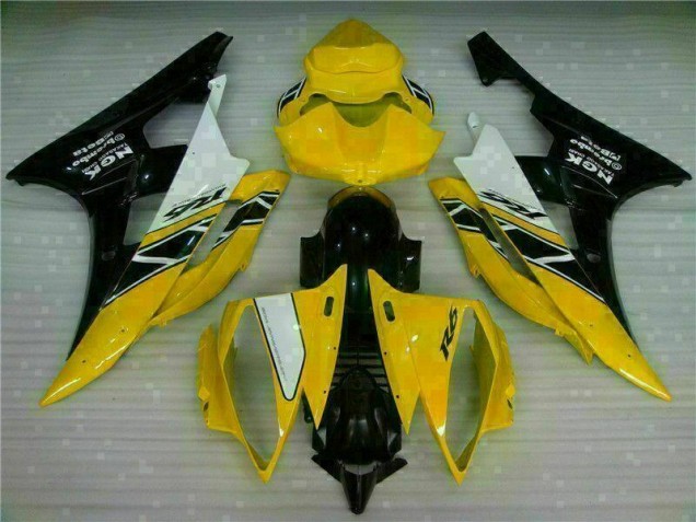 2006-2007 Gelb Schwarz Yamaha YZF R6 Motorrad Verkleidung 2006-2007 Gelb Schwarz Yamaha YZF R6 Motorrad Verkleidung