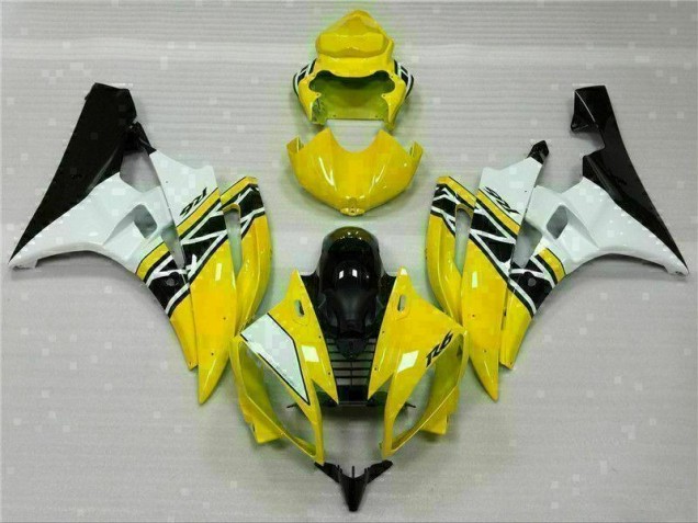2006-2007 Gelb Weiß Schwarz Yamaha YZF R6 Motorrad Verkleidungen 2006-2007 Gelb Weiß Schwarz Yamaha YZF R6 Motorrad Verkleidungen