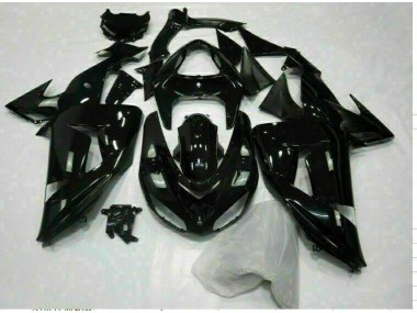 2006-2007 Glänzend Schwarz Kawasaki ZX10R Motorrad Verkleidung