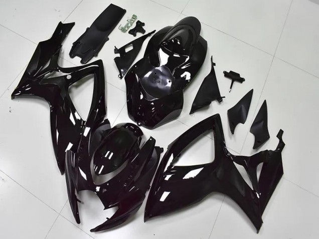 2006-2007 Glänzend Schwarz Suzuki GSXR 600/750 Motorrad Verkleidung