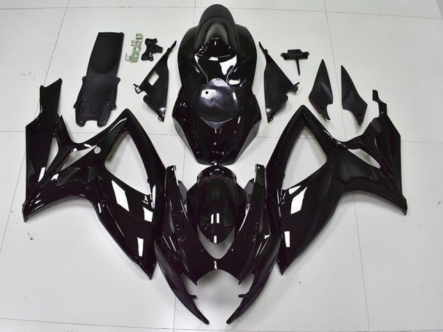 2006-2007 Glänzend Schwarz Suzuki GSXR 600/750 Motorrad Verkleidung