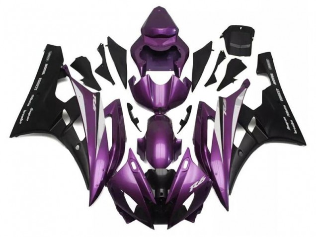 2006-2007 Lila Schwarz Yamaha YZF R6 Motorrad Verkleidung 2006-2007 Lila Schwarz Yamaha YZF R6 Motorrad Verkleidung