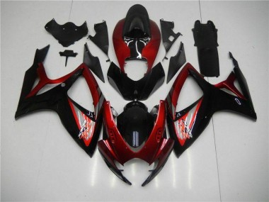 2006-2007 Rot Schwarz Suzuki GSXR 600/750 Motorrad Verkleidung & Plastik