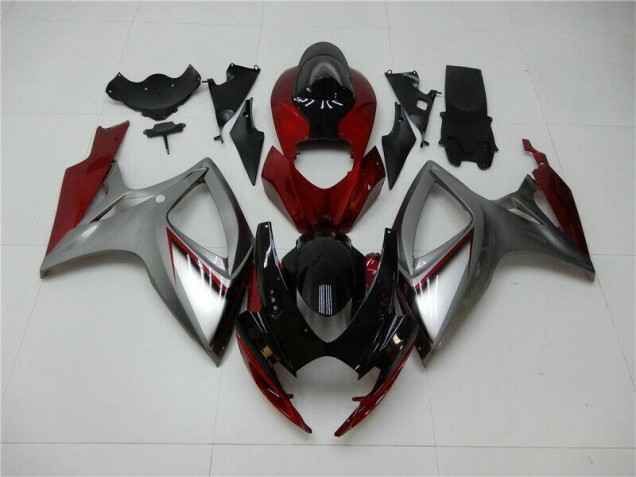 2006-2007 Rot Silber Suzuki GSXR 600/750 Motorrad Verkleidung 2006-2007 Rot Silber Suzuki GSXR 600/750 Motorrad Verkleidung