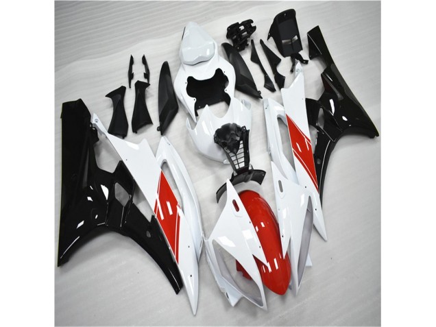 2006-2007 Rot Weiß Schwarz Yamaha YZF R6 Motorrad Verkleidung 2006-2007 Rot Weiß Schwarz Yamaha YZF R6 Motorrad Verkleidung