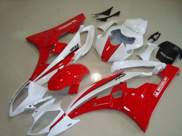 2006-2007 Rot Weiß Yamaha YZF R6 Motor Verkleidung 2006-2007 Rot Weiß Yamaha YZF R6 Motor Verkleidung