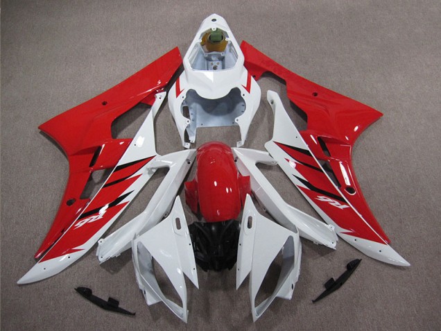 2006-2007 Rot Weiß Yamaha YZF R6 Motorrad Verkleidung & Plastik 2006-2007 Rot Weiß Yamaha YZF R6 Motorrad Verkleidung & Plastik