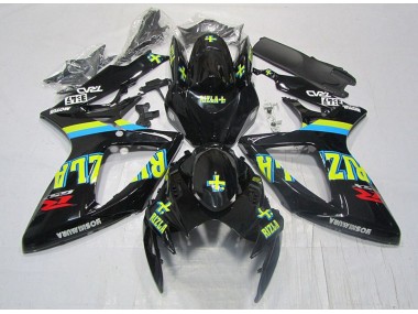 2006-2007 Schwarz Gelb Rizla Suzuki GSXR 600 Motorrad Verkleidung