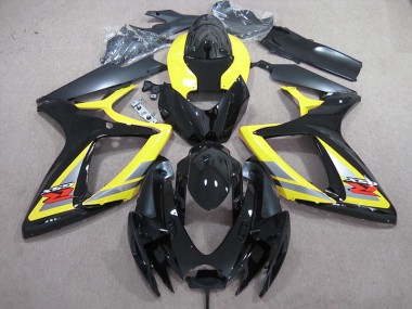 2006-2007 Schwarz Gelb Suzuki GSXR 600 Motorrad Verkleidung