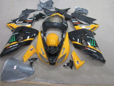 2006-2007 Schwarz Gelb Touch4 Monster Kawasaki ZX10R Motorrad Verkleidung
