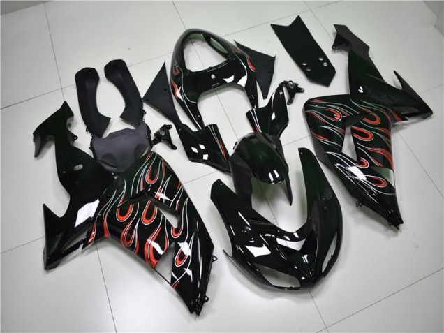 2006-2007 Schwarz Grau Rot Kawasaki ZX10R Motorrad Verkleidung 2006-2007 Schwarz Grau Rot Kawasaki ZX10R Motorrad Verkleidung