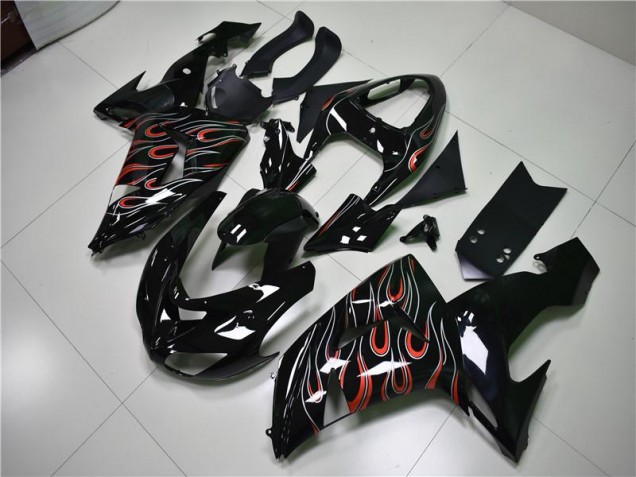 2006-2007 Schwarz Grau Rot Kawasaki ZX10R Motorrad Verkleidung 2006-2007 Schwarz Grau Rot Kawasaki ZX10R Motorrad Verkleidung