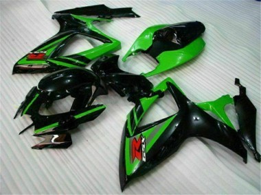 2006-2007 Schwarz Grün Suzuki GSXR 600/750 Motorrad Verkleidung