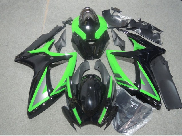 2006-2007 Schwarz Grün Suzuki GSXR 600 Motorrad Verkleidungen 2006-2007 Schwarz Grün Suzuki GSXR 600 Motorrad Verkleidungen