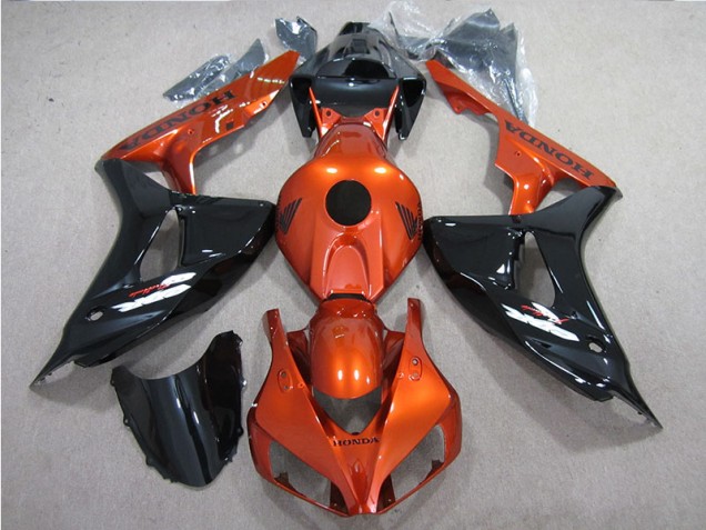 2006-2007 Schwarz Orange Honda CBR1000RR Motorrad Verkleidung