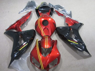 2006-2007 Schwarz Rot Gelb Honda CBR1000RR Motorrad Verkleidung