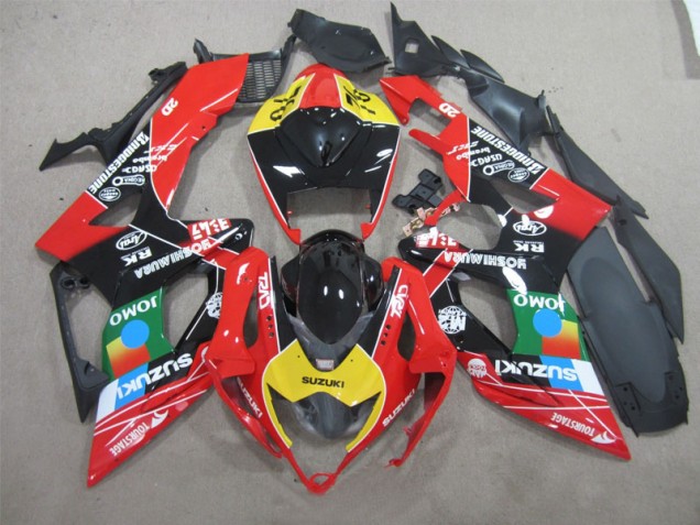 2006-2007 Schwarz Rot Gelb Jomo Suzuki GSXR 600 Motorrad Verkleidung 2006-2007 Schwarz Rot Gelb Jomo Suzuki GSXR 600 Motorrad Verkleidung
