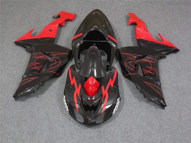 2006-2007 Schwarz Rot Kawasaki ZX10R Motorrad Verkleidung