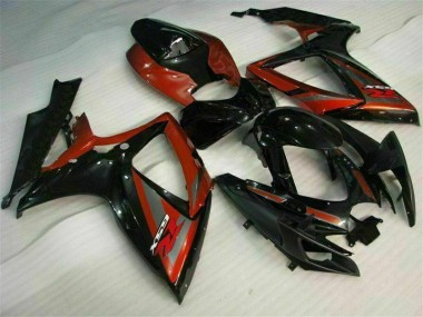 2006-2007 Schwarz Rot Suzuki GSXR 600/750 Motorrad Verkleidung
