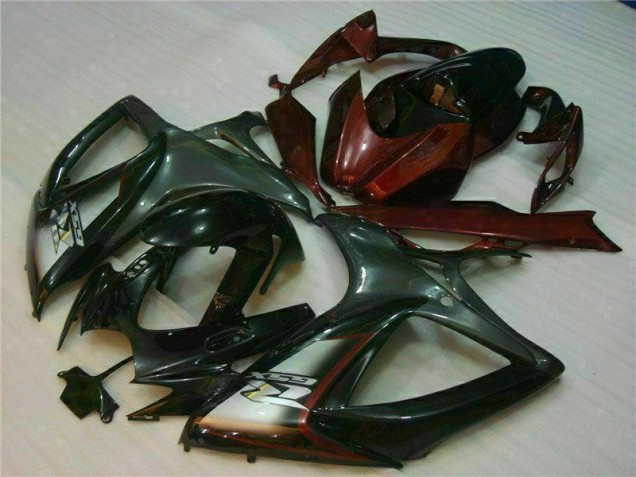 2006-2007 Schwarz Rot Suzuki GSXR 600/750 Motorrad Verkleidungen 2006-2007 Schwarz Rot Suzuki GSXR 600/750 Motorrad Verkleidungen