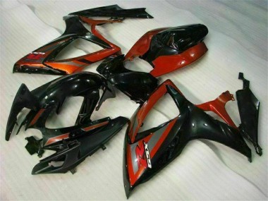 2006-2007 Schwarz Rot Suzuki GSXR 600/750 Motorrad Vollverkleidung