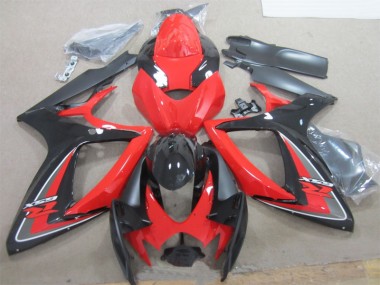 2006-2007 Schwarz Rot Suzuki GSXR 600 Motorrad Verkleidungen