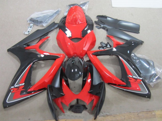 2006-2007 Schwarz Rot Suzuki GSXR 600 Motorrad Verkleidungen 2006-2007 Schwarz Rot Suzuki GSXR 600 Motorrad Verkleidungen