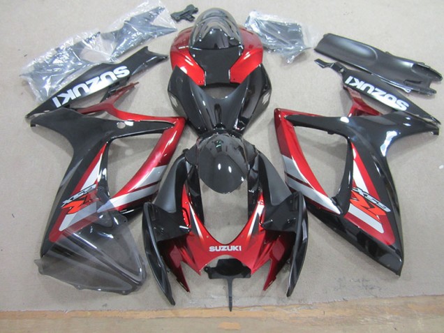 2006-2007 Schwarz Rot Suzuki GSXR 750 Motorrad Verkleidung