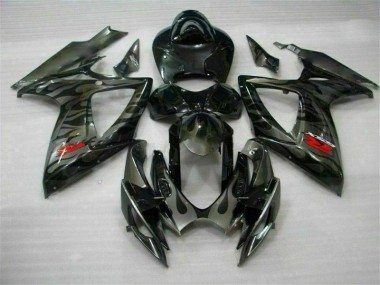 2006-2007 Schwarz Suzuki GSXR 600/750 Motorrad Vollverkleidung & Plastik