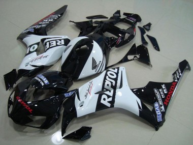 2006-2007 Schwarz Weiß Repsol Honda CBR1000RR Motorrad Verkleidung