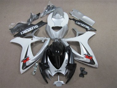 2006-2007 Schwarz Weiß Suzuki GSXR 600 Motorrad Verkleidung