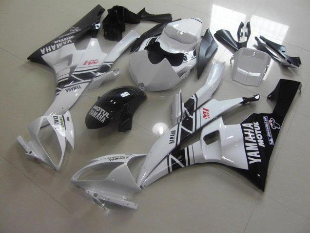 2006-2007 Schwarz Weiß Yamaha YZF R6 Motorrad Verkleidungen 2006-2007 Schwarz Weiß Yamaha YZF R6 Motorrad Verkleidungen
