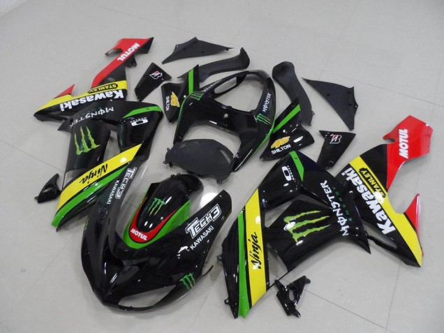 2006-2007 Schwarz gelbes Monster Kawasaki ZX10R Motorrad Verkleidung 2006-2007 Schwarz gelbes Monster Kawasaki ZX10R Motorrad Verkleidung