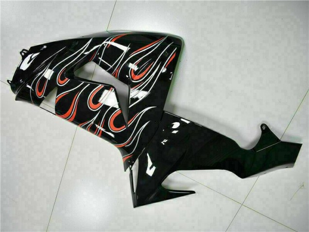2006-2007 Schwarz rote Flamme Kawasaki ZX10R Motorrad Verkleidungen 2006-2007 Schwarz rote Flamme Kawasaki ZX10R Motorrad Verkleidungen