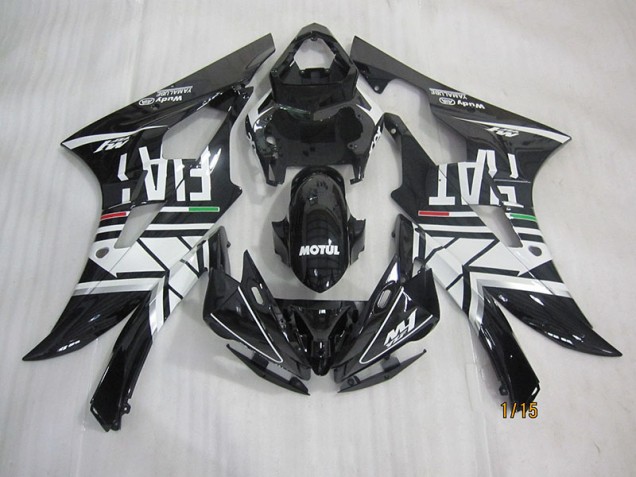2006-2007 Schwarz weißer Motul Fiat Yamaha YZF R6 Motorrad Verkleidung 2006-2007 Schwarz weißer Motul Fiat Yamaha YZF R6 Motorrad Verkleidung