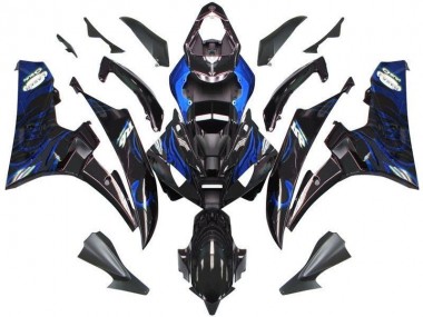 2006-2007 Schwarze Blau Flamme Yamaha YZF R6 Motorrad Verkleidung